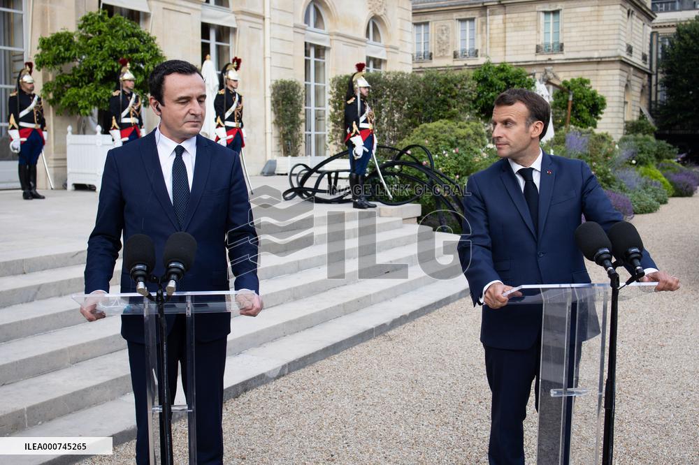 President Macron Meets With Kosovo PM - Paris