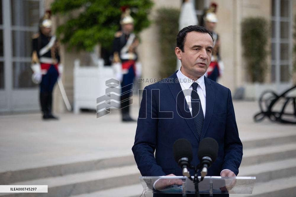 President Macron Meets With Kosovo PM - Paris