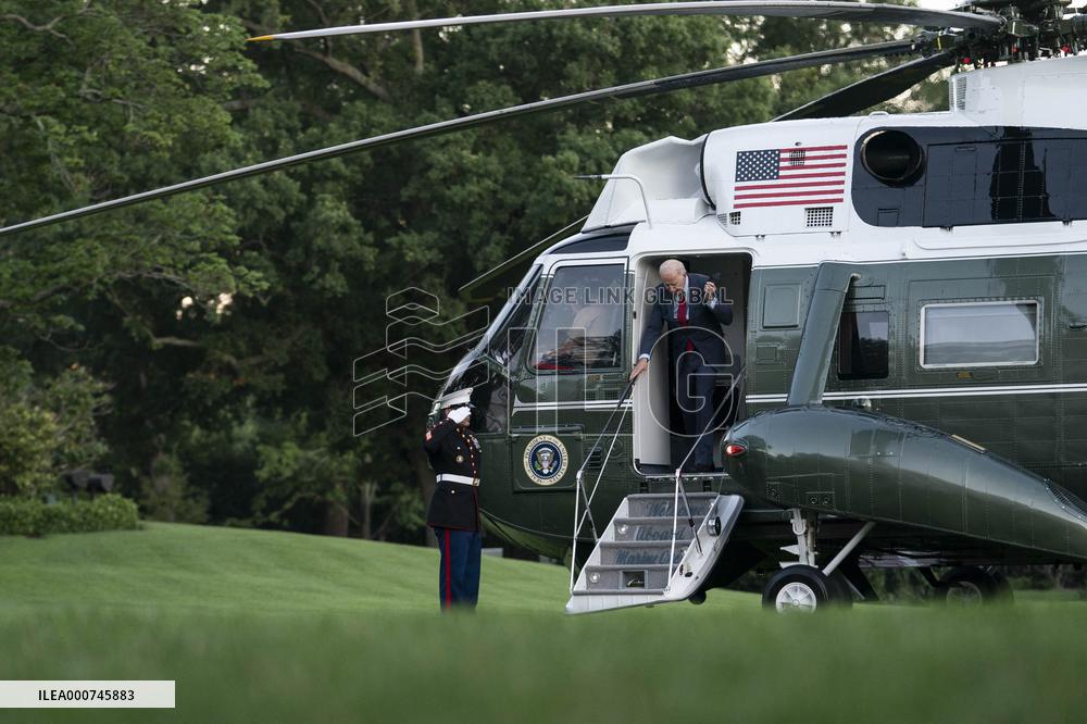 President Biden Arrives ot White House from North Carolina Trip