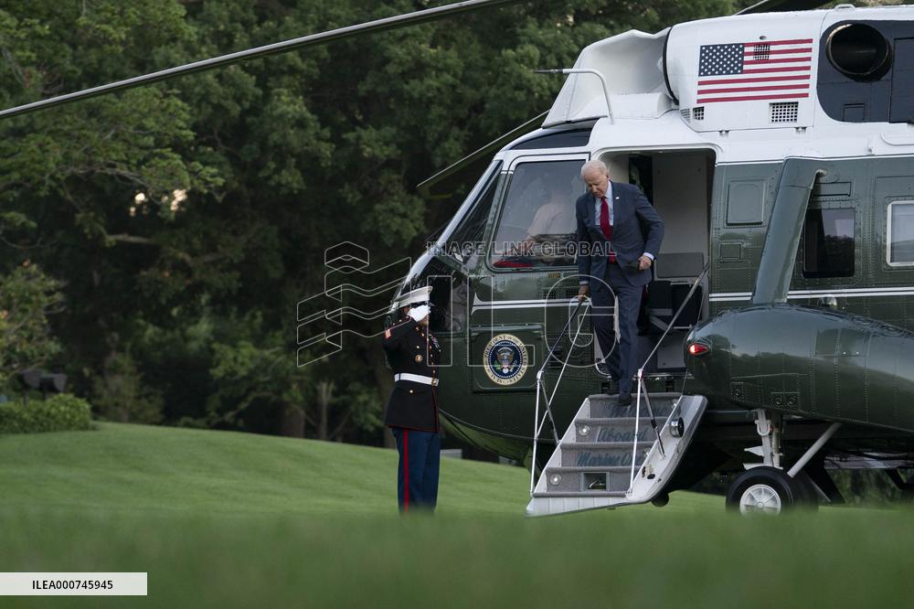 President Biden Arrives ot White House from North Carolina Trip