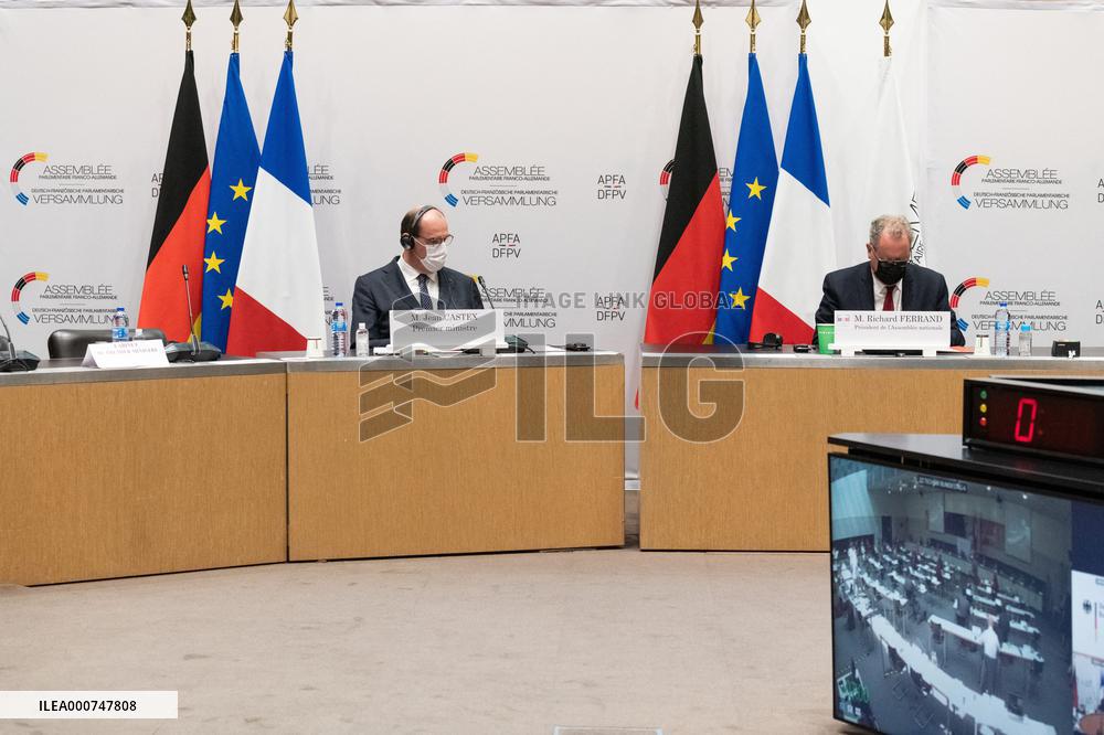 Jean Castex In Visio With Angela Merkel - Paris