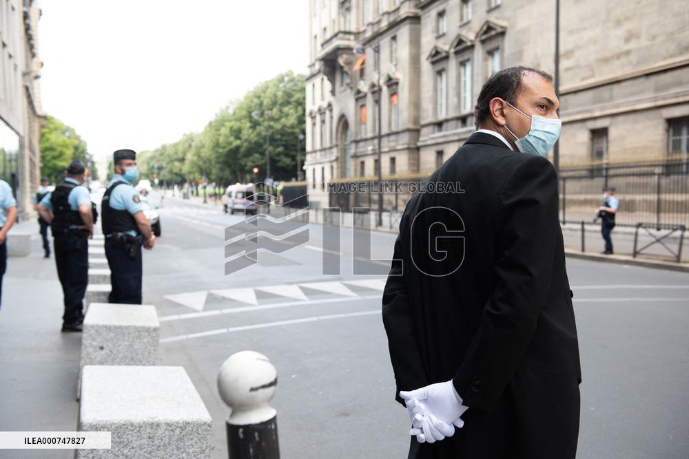 Jean Castex In Visio With Angela Merkel - Paris