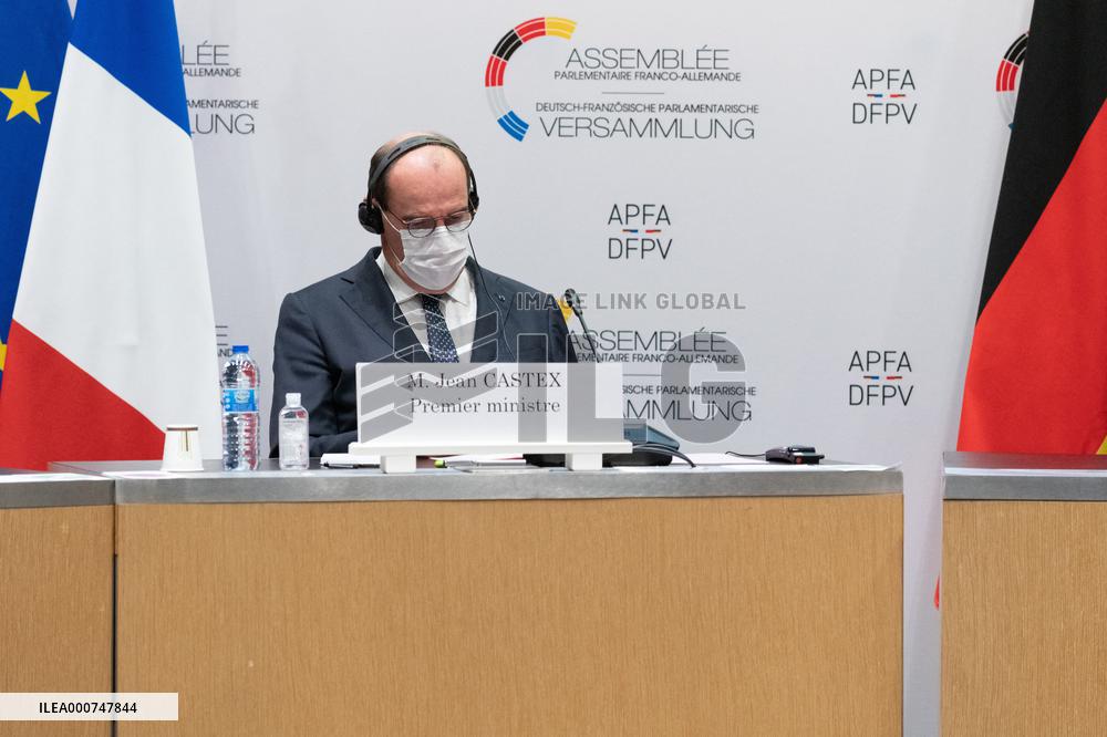 Jean Castex In Visio With Angela Merkel - Paris