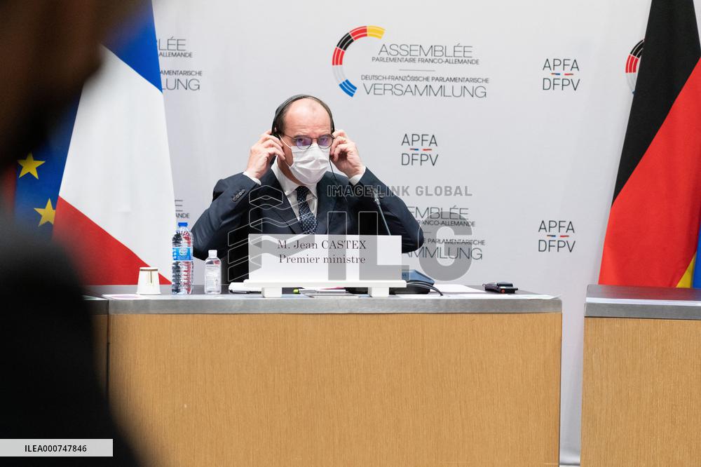 Jean Castex In Visio With Angela Merkel - Paris