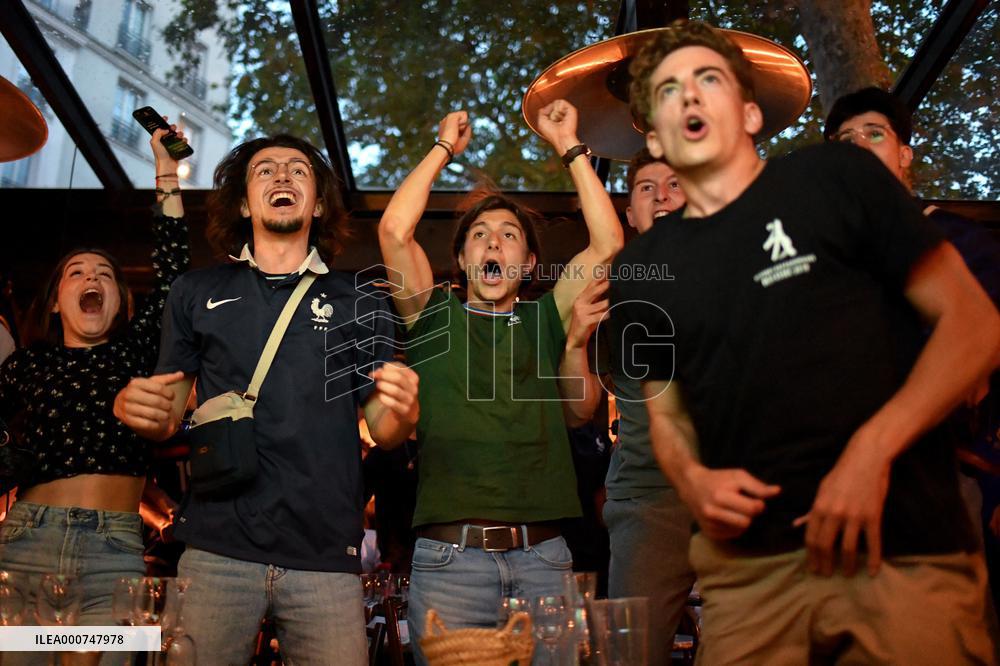 Football Fans Watch France v Switzerland - Paris