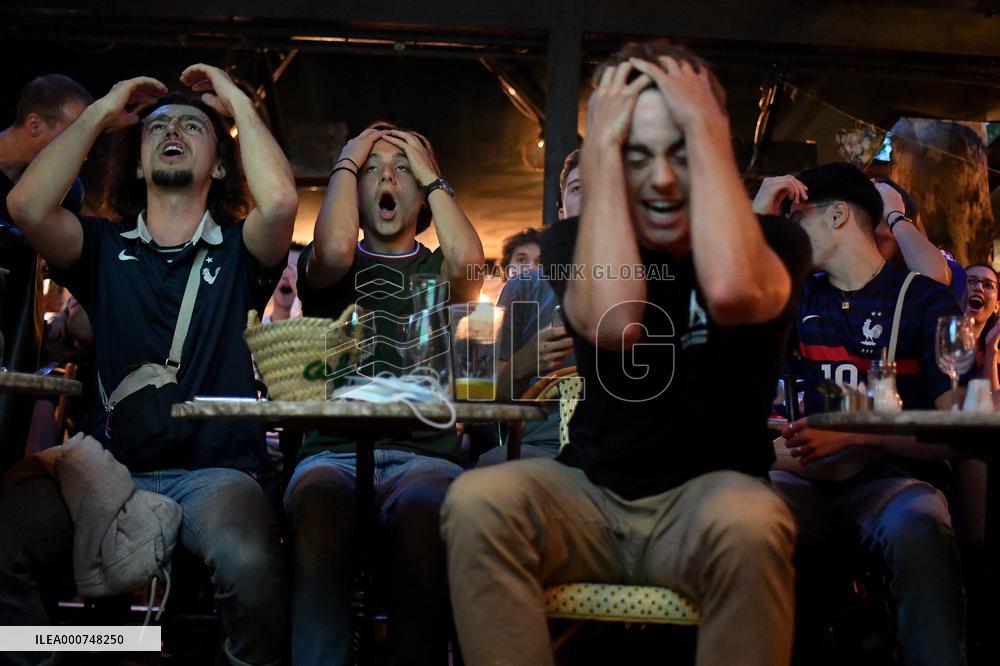 Football Fans Watch France v Switzerland - Paris