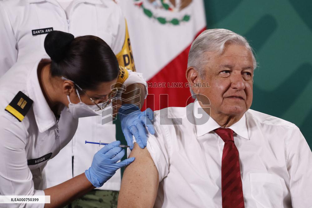 President Lopez Obrador Receives Second Dose Of Covid-19 Vaccine