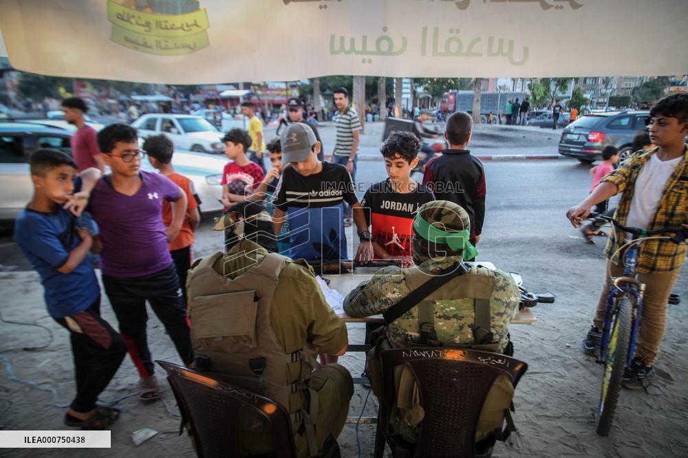 Palestinian Boys Register In A Summer Camp Organised By The Ezz-Al Din Al-Qassam Brigades - Gaza