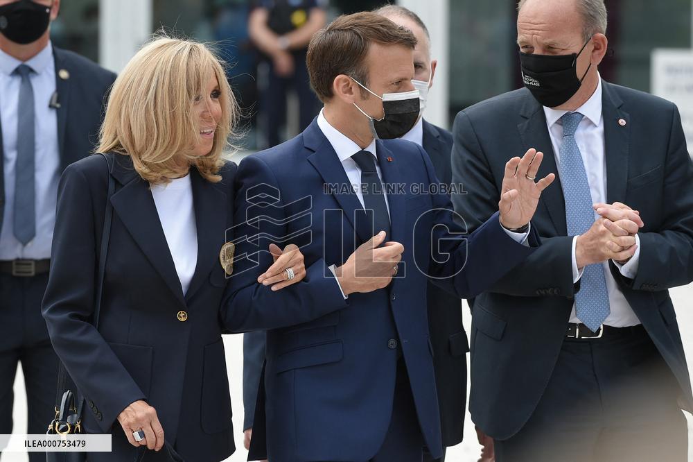 President Emmanuel Macron with Brigitte Macron vote for Regional and departmental elections - Le Touquet