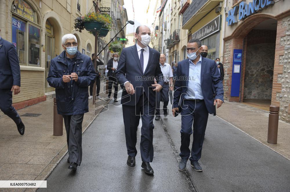 Jean Castex votes in Prades