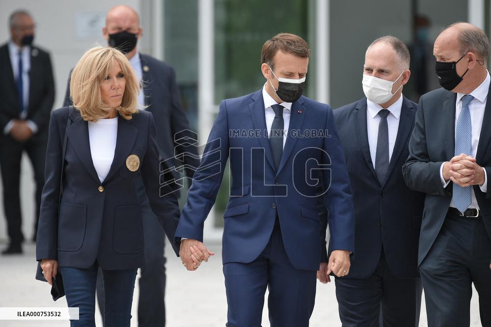President Emmanuel Macron with Brigitte Macron vote for Regional and departmental elections - Le Touquet