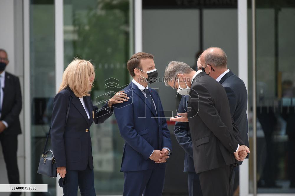 President Emmanuel Macron with Brigitte Macron vote for Regional and departmental elections - Le Touquet