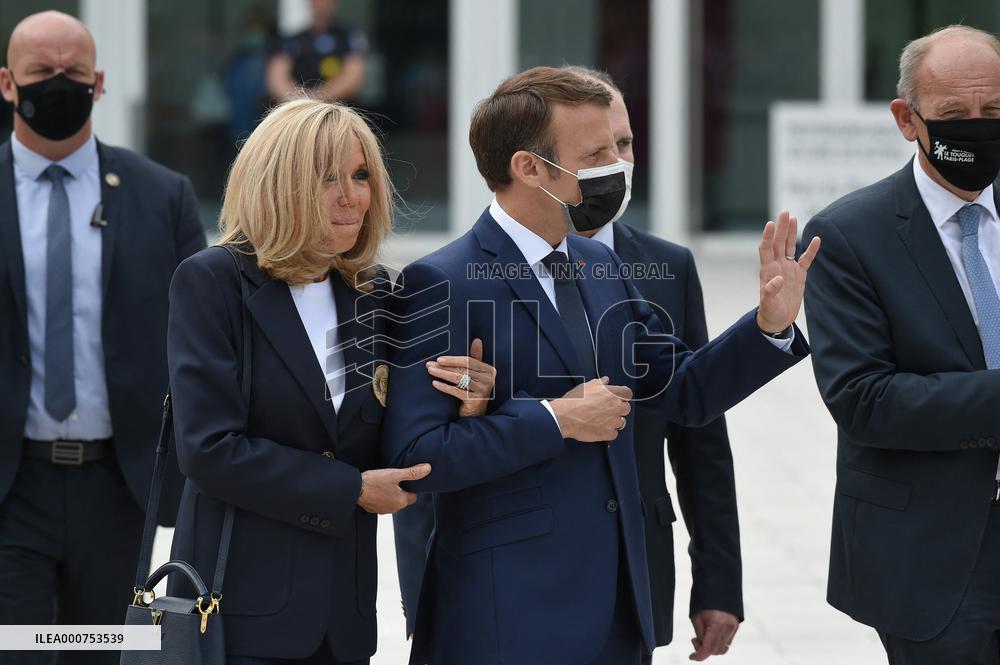 President Emmanuel Macron with Brigitte Macron vote for Regional and departmental elections - Le Touquet