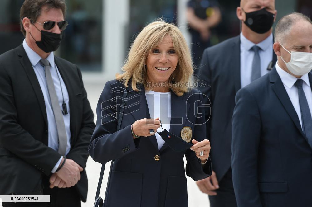 President Emmanuel Macron with Brigitte Macron vote for Regional and departmental elections - Le Touquet