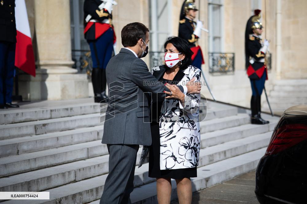 President Macron Welcomes Georgia's President - Paris