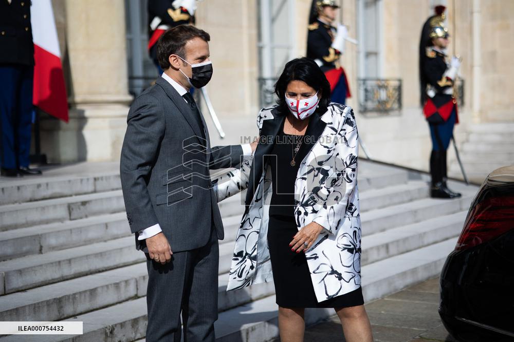 President Macron Welcomes Georgia's President - Paris