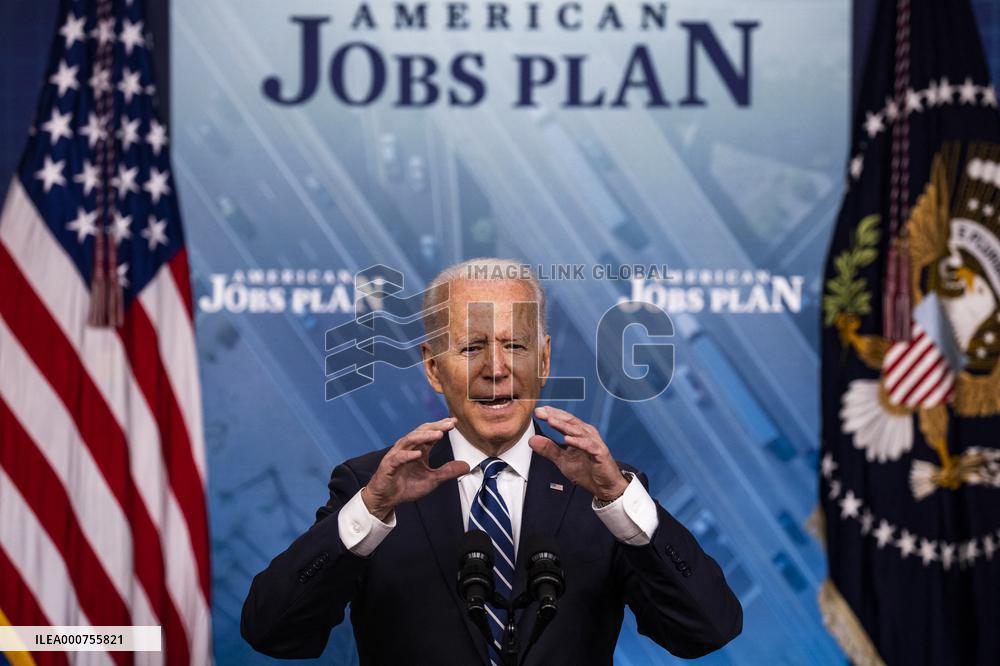 President Biden Speaks In The Eisenhower Executive Office Building - Washington