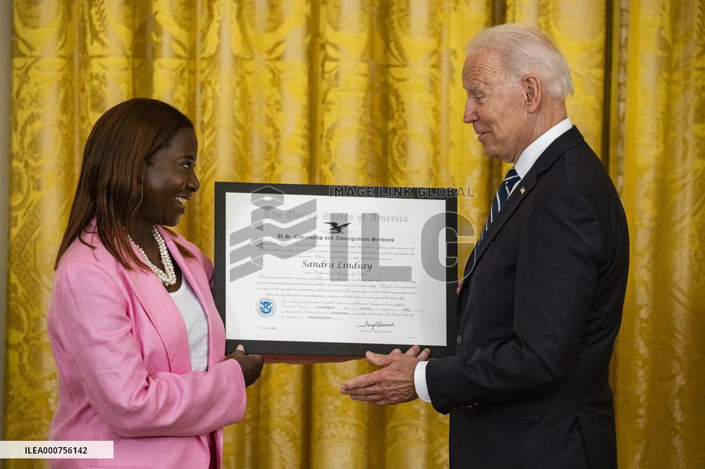 Naturalization Ceremony At The White House - Washington