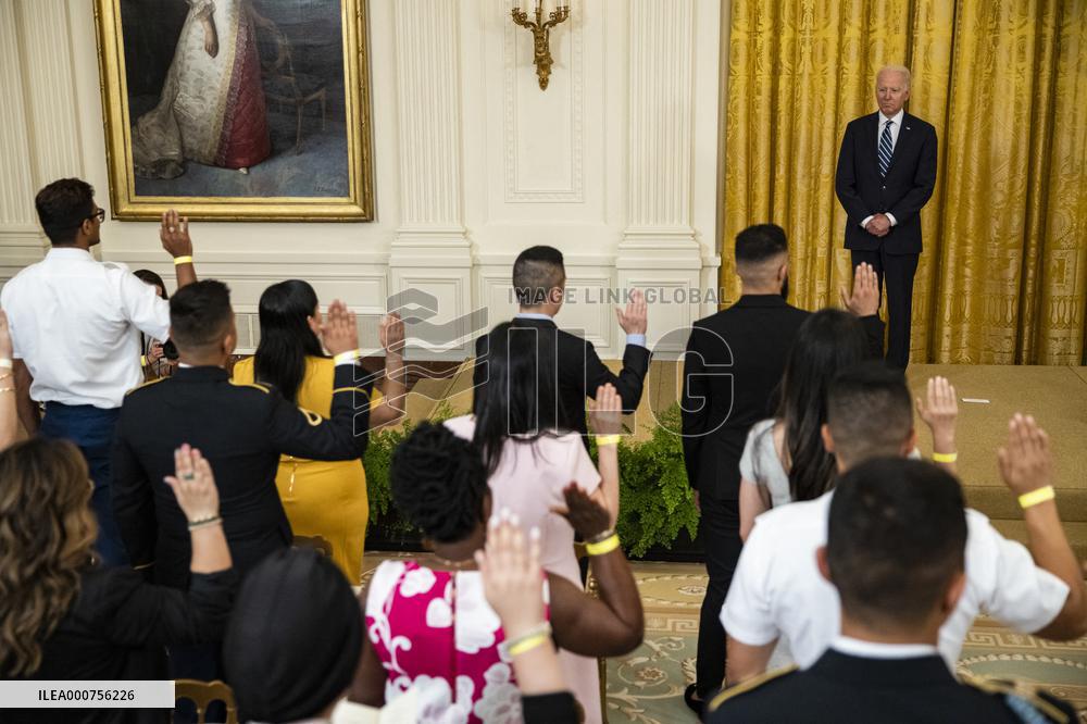 Naturalization Ceremony At The White House - Washington