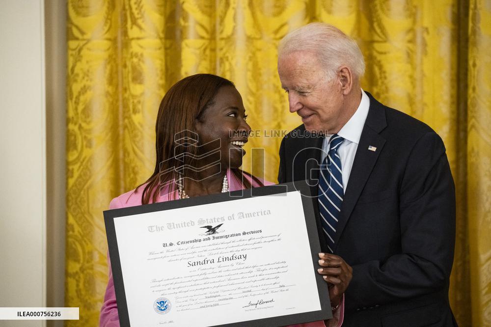 Naturalization Ceremony At The White House - Washington