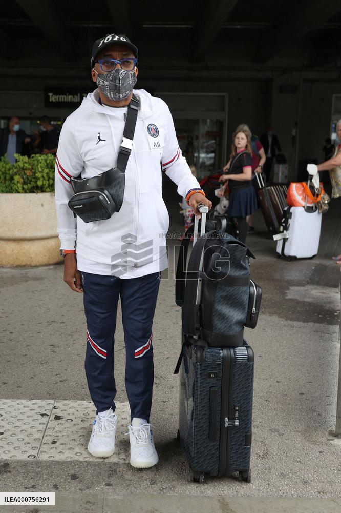 Spike Lee arrives at Nice airport