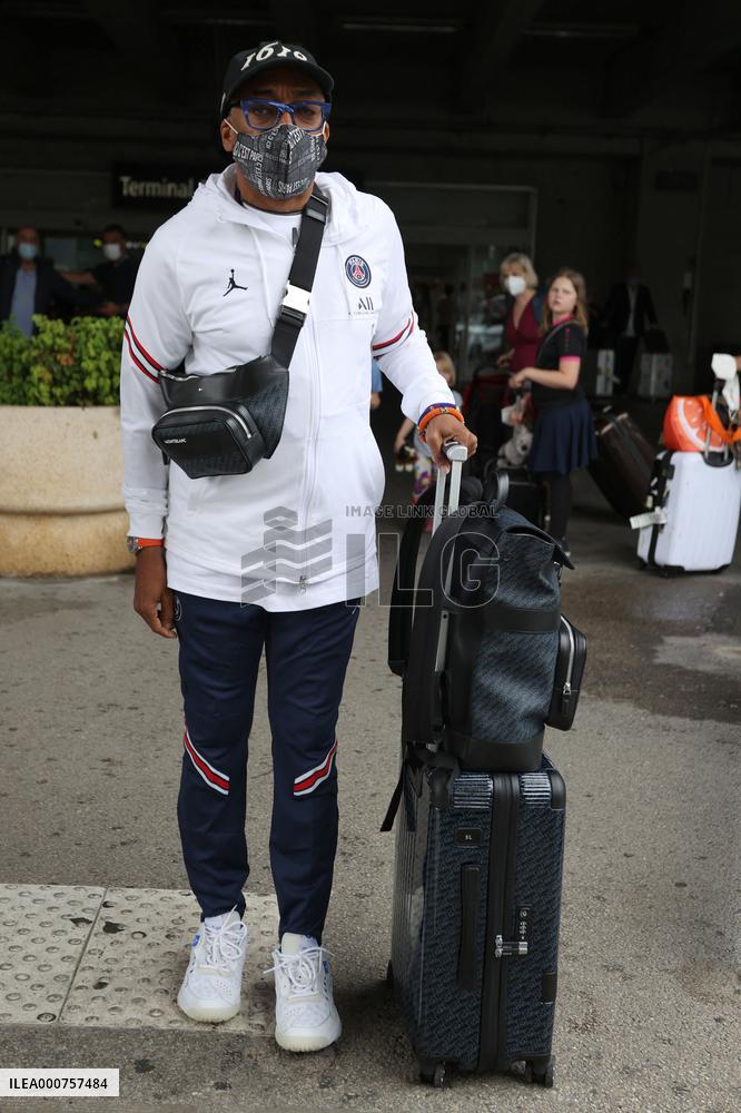 Spike Lee arrives at Nice airport