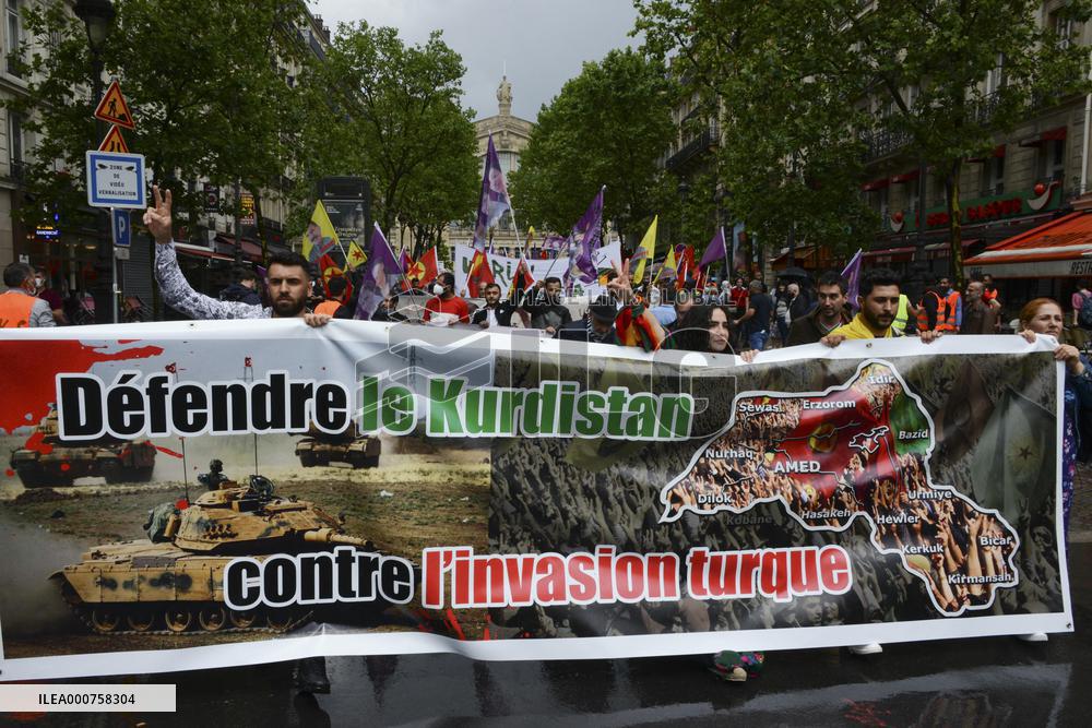 Demonstration Of The Kurdish Community Of France - Paris