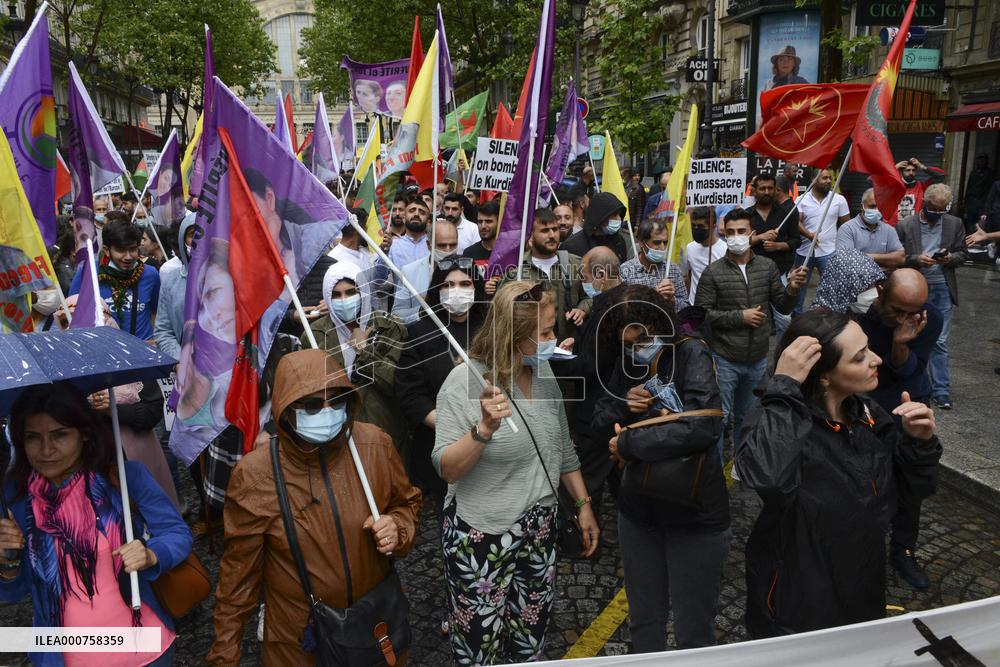 Demonstration Of The Kurdish Community Of France - Paris