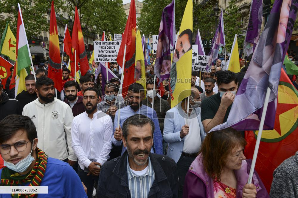 Demonstration Of The Kurdish Community Of France - Paris