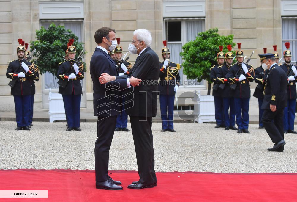 President Macron Meets Italian President - Paris