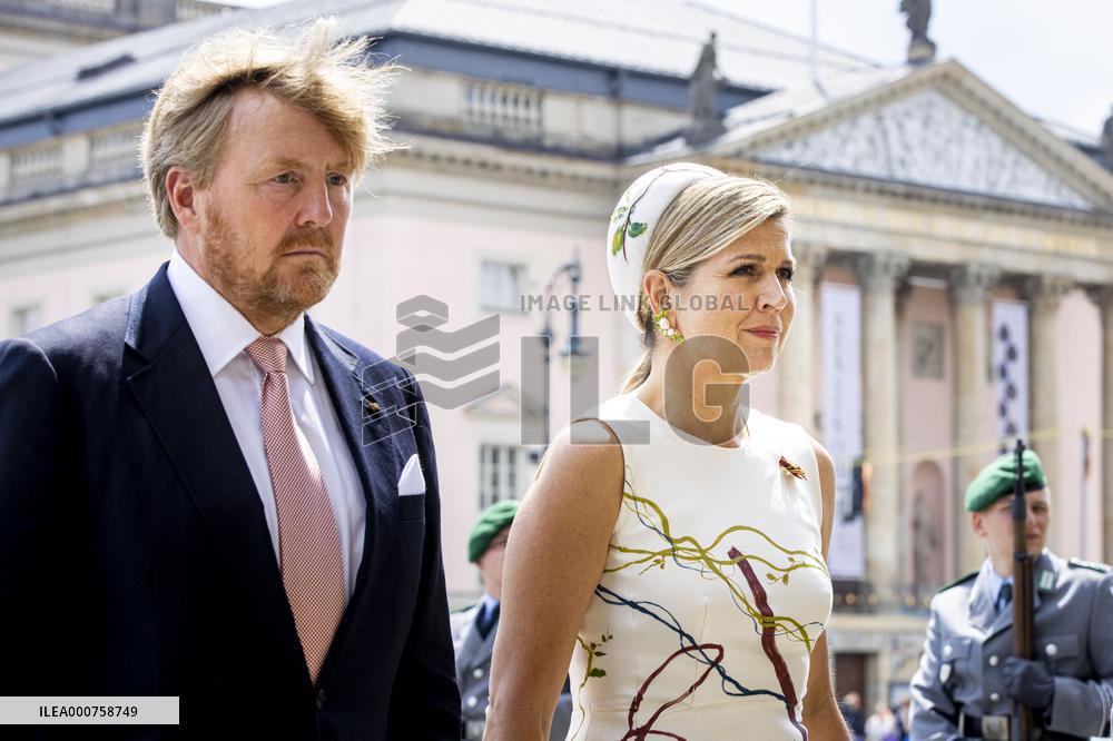 Dutch Royals Lay Wreath in Neue Wache - Berlin