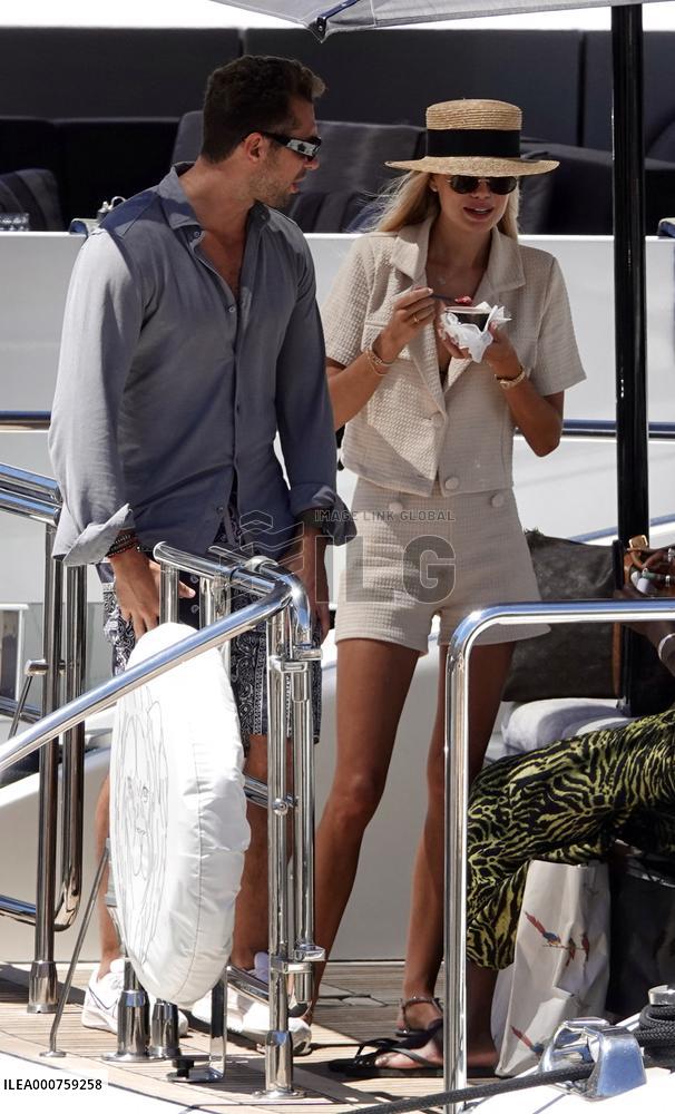 Frida Aasen And Boyfriend On Board A Yacht - St Tropez
