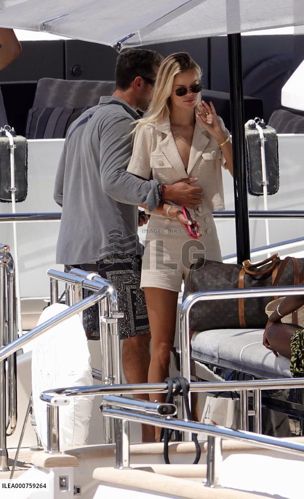 Frida Aasen And Boyfriend On Board A Yacht - St Tropez