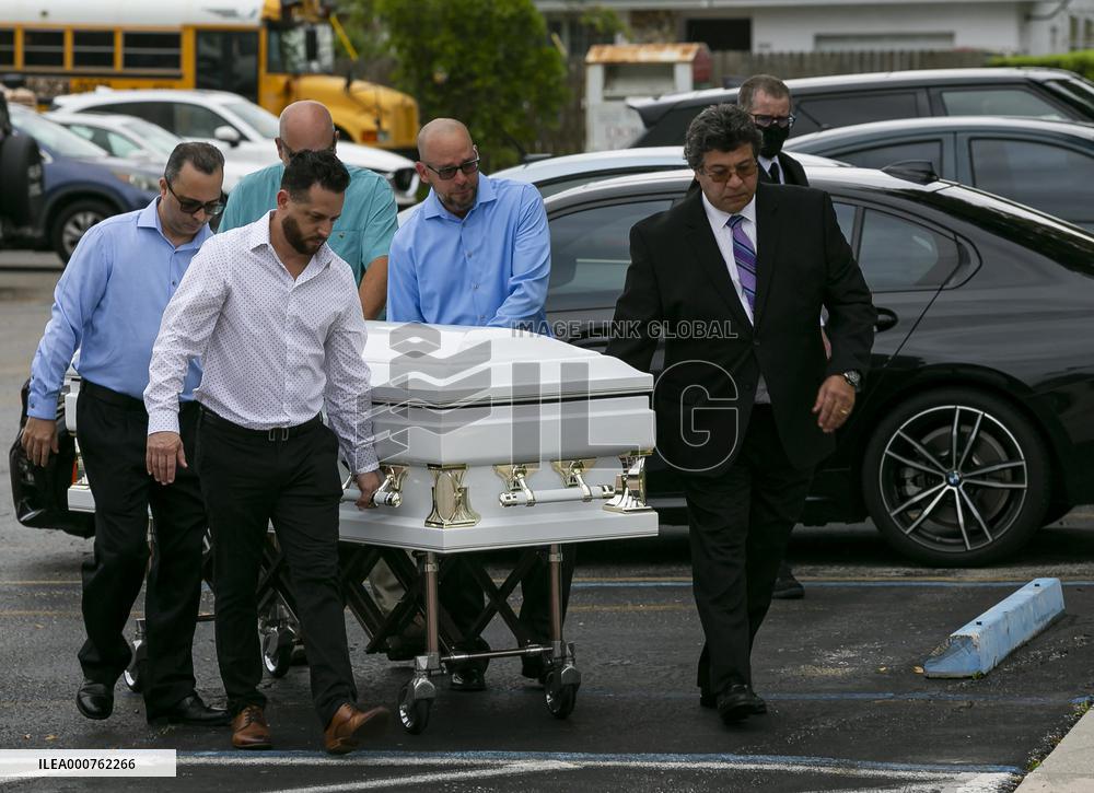 Funeral Of A Victim of Champlain Towers Collapse - Miami