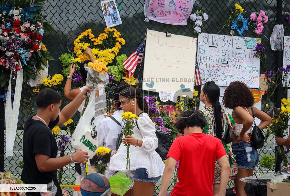 Funeral Of A Victim of Champlain Towers Collapse - Miami