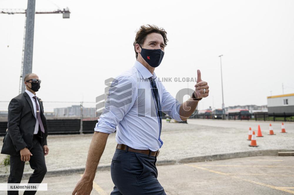 Justin Trudeau Visits A Construction Site - Ontario