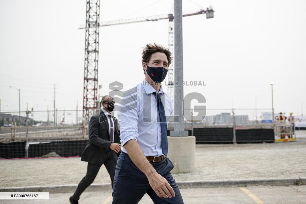 Justin Trudeau Visits A Construction Site - Ontario
