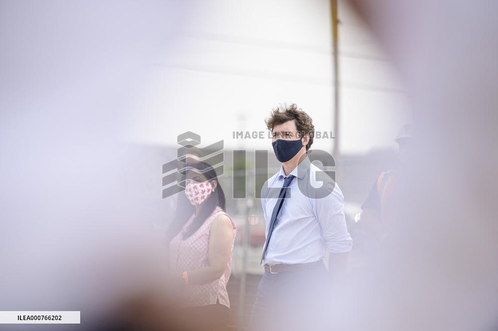 Justin Trudeau Visits A Construction Site - Ontario