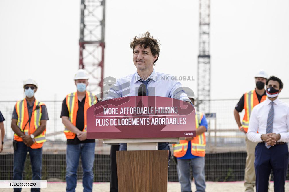 Justin Trudeau Visits A Construction Site - Ontario