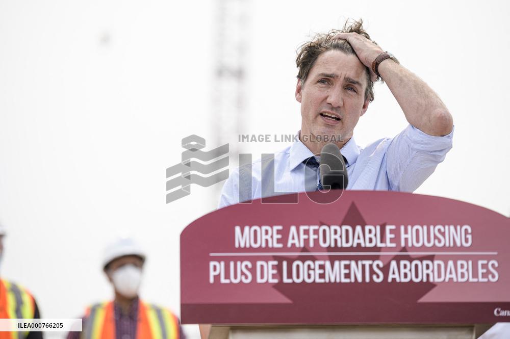 Justin Trudeau Visits A Construction Site - Ontario