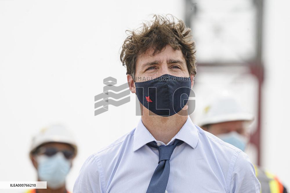Justin Trudeau Visits A Construction Site - Ontario