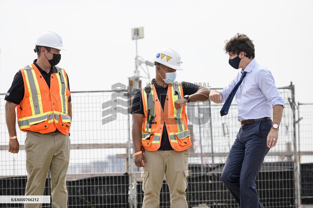 Justin Trudeau Visits A Construction Site - Ontario