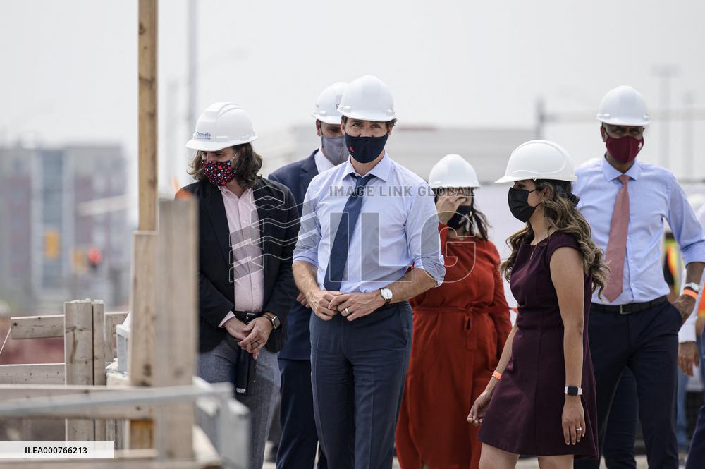 Justin Trudeau Visits A Construction Site - Ontario