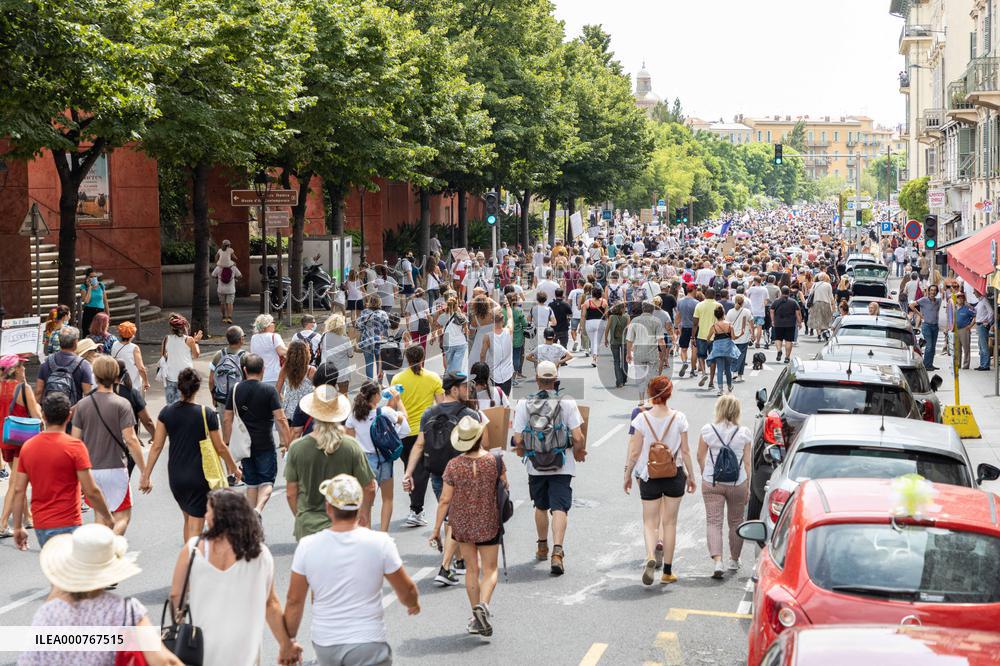 Anti-Sanitary Pass Demonstrations - Nice