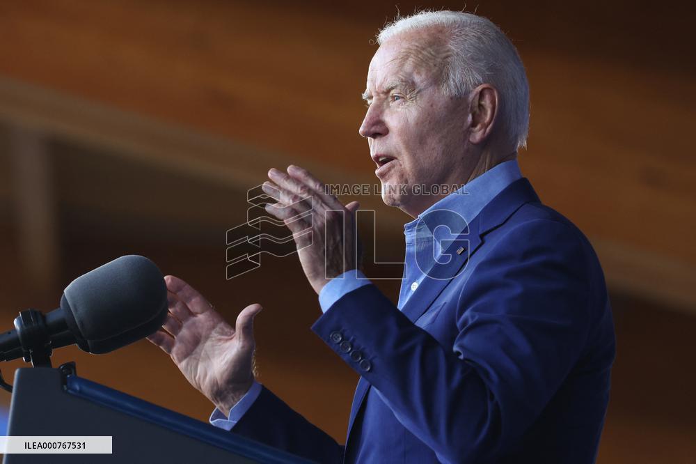 President Joe Biden participates in a campaign event for Virginia gubernatorial candidate Terry McAuliffe