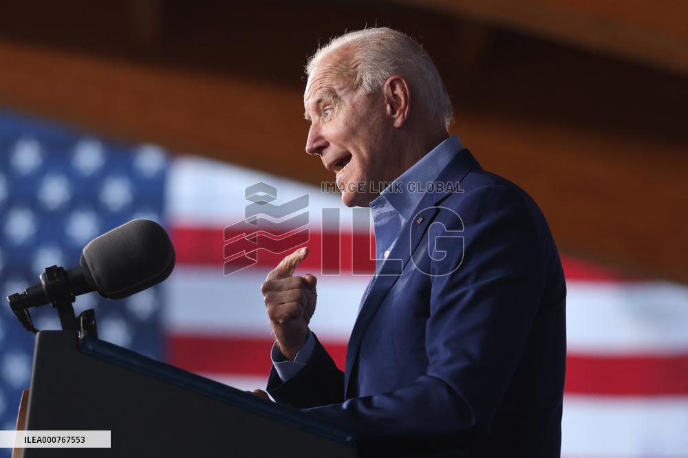 President Joe Biden participates in a campaign event for Virginia gubernatorial candidate Terry McAuliffe