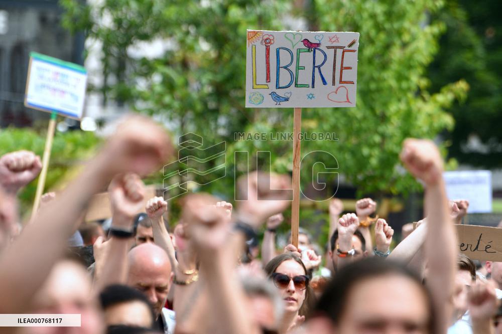 Anti-Sanitary Pass Demonstrations - Strasbourg