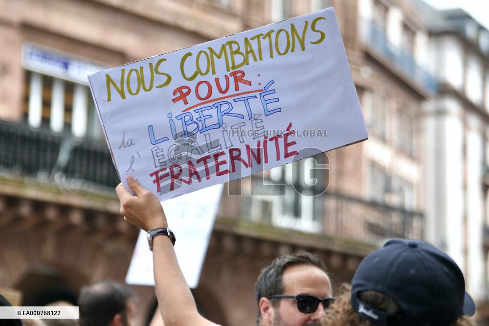 Anti-Sanitary Pass Demonstrations - Strasbourg