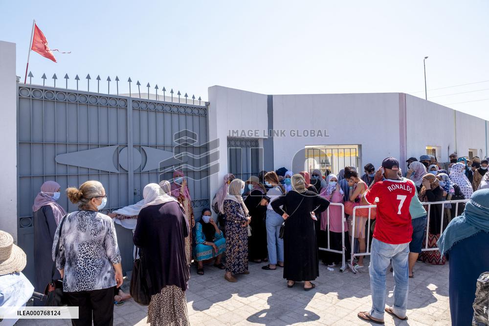 Anti-covid vaccination center in Menzel Bourguiba - Tunisia