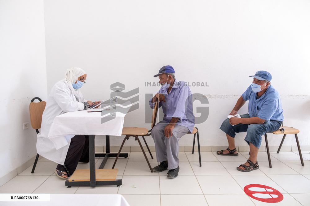 Anti-covid vaccination center in Menzel Bourguiba - Tunisia